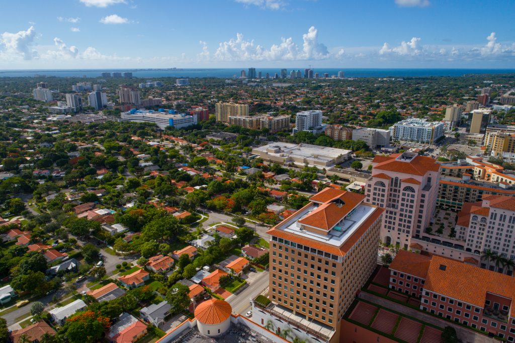 Aerial image of Coral Gables FL